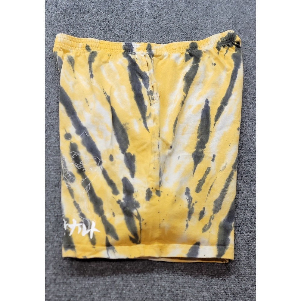 Hypland X Naruto Shippuden Skater Shorts Size Large Yellow Tie Dye Inseam 9" Y2K - Picture 7 of 14